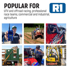 Load image into Gallery viewer, R1 2-way radio is popular for offroad racing, professional and commercial applications, industrial, agriculture, and more