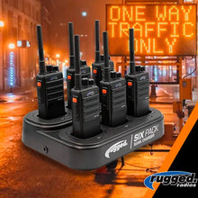 Load image into Gallery viewer, Rugged RDH16 UHF Business Band Handheld Radio - Digital and Analog BUNDLE with Radios and Bank Charger

